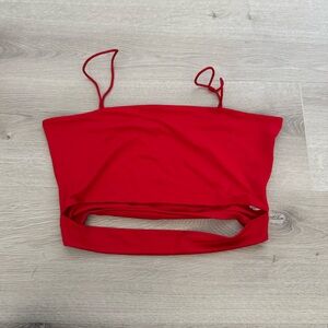 red going out crop top tanked tank top
